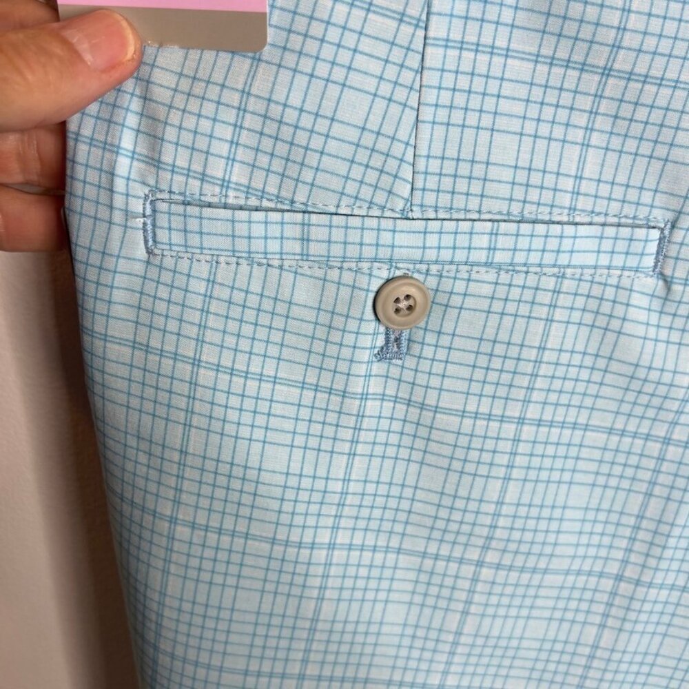 Pga Tour Men's $68 Check Print Performance 8" Golf Shorts - Cyan Blue Size 40 - Picture 7 of 11